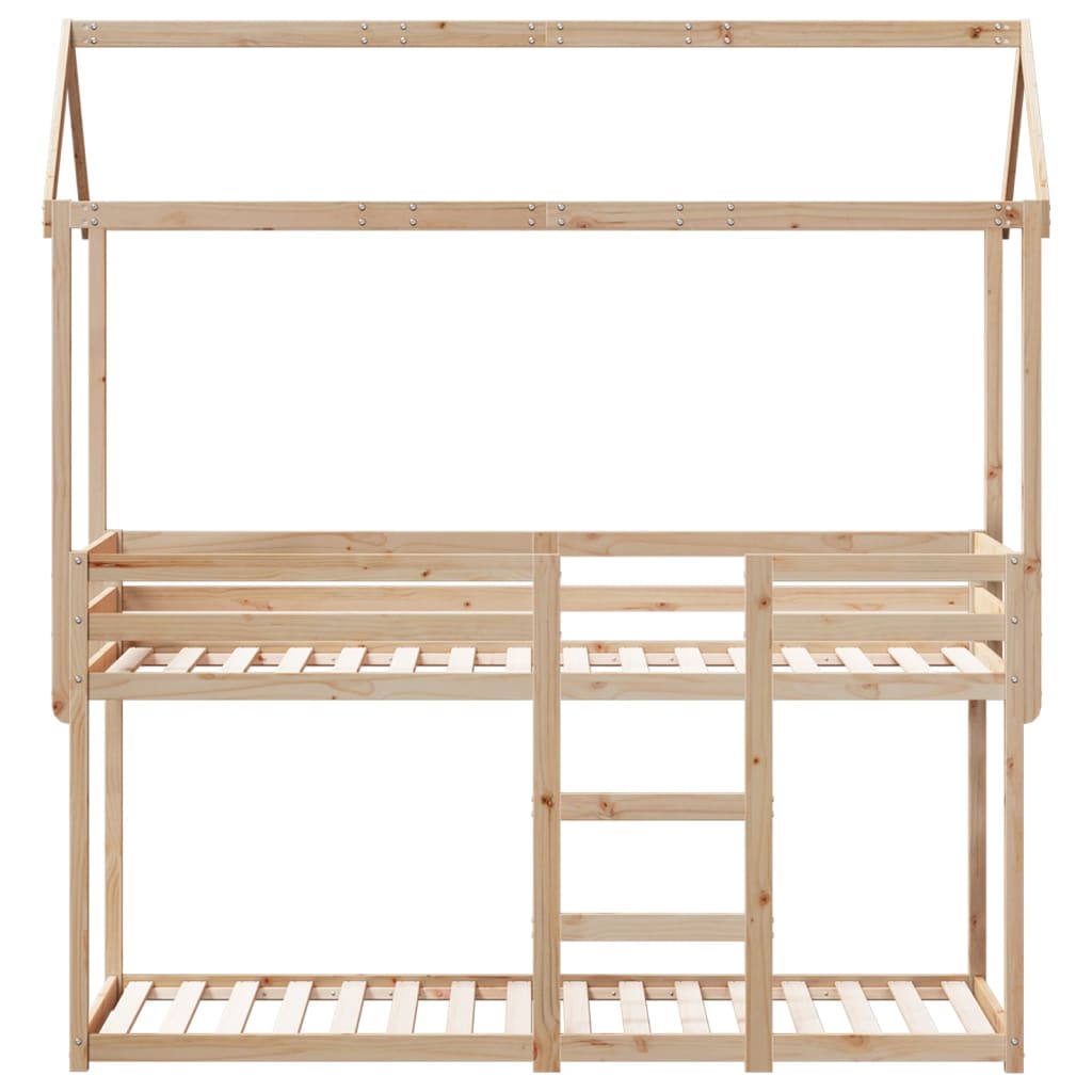 Bunk Bed without Mattress Solid Wood Pine Natural 90 x 200 cm