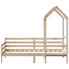 vidaXL Day Bed with Roof without Mattress 80x200 cm Solid Wood 4