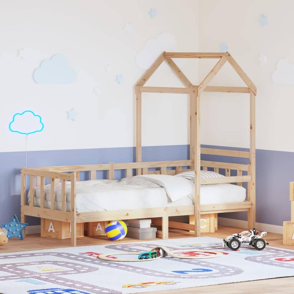 Day Bed Set 2 pcs Solid Pine Wood Natural 80 cm 200 cm