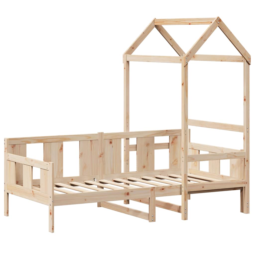 vidaXL Day Bed with Roof without Mattress 80x200 cm Solid Wood 3