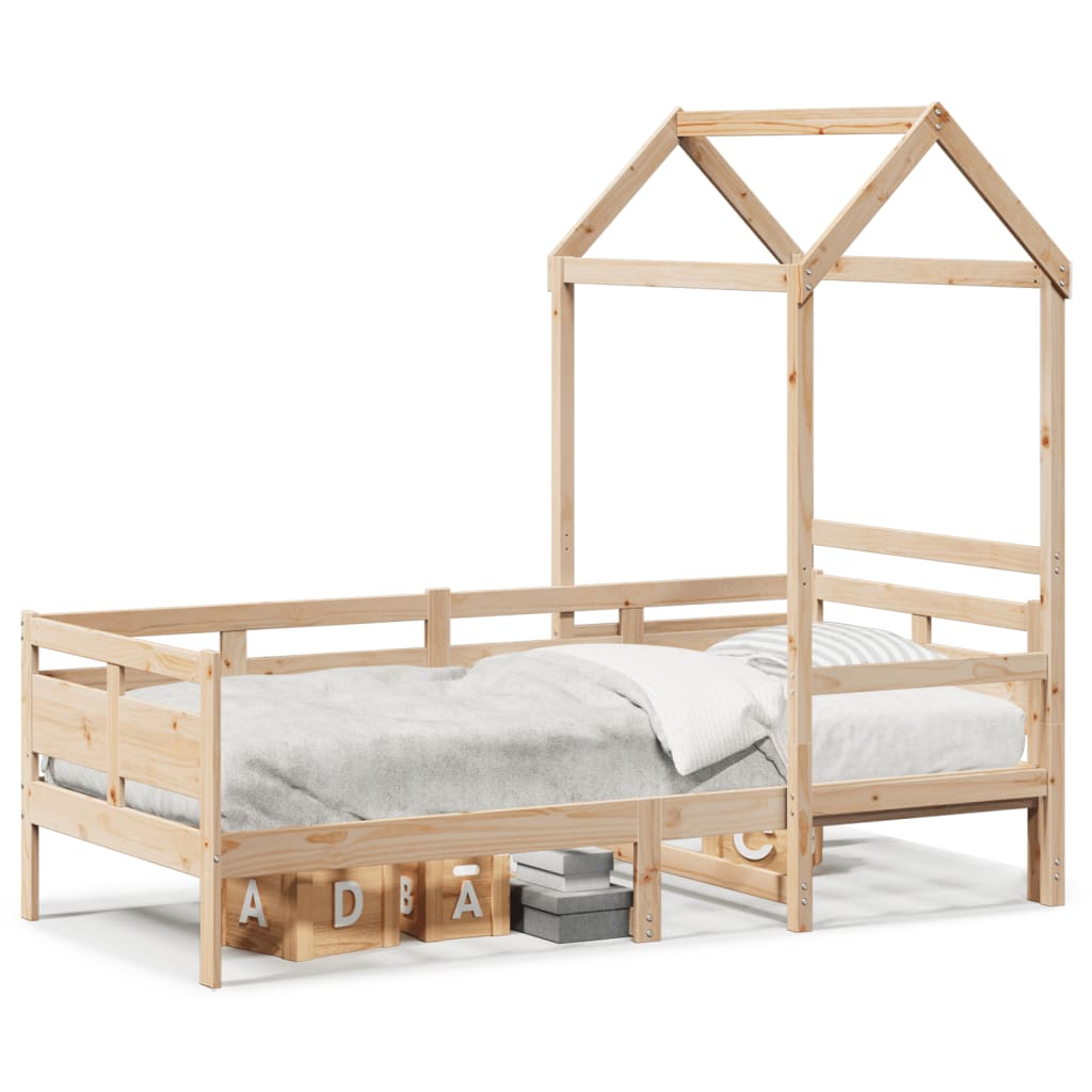 vidaXL Day Bed with Roof without Mattress 80x200 cm Solid Wood 2