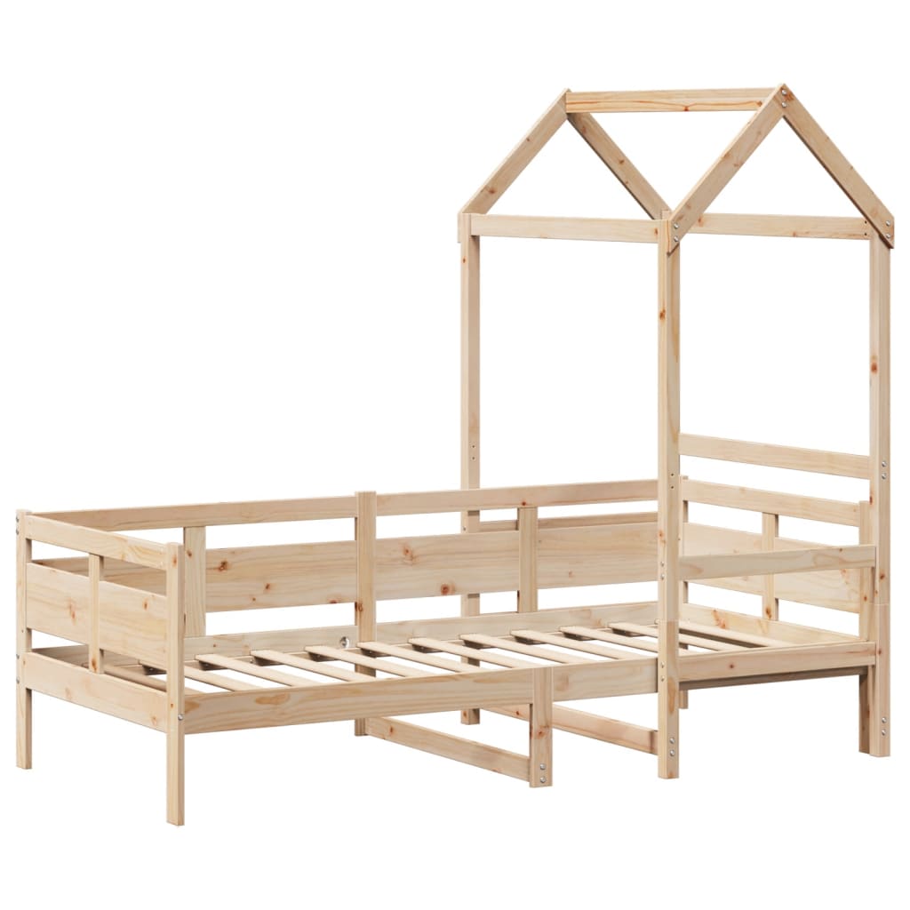vidaXL Day Bed with Roof without Mattress 80x200 cm Solid Wood 3