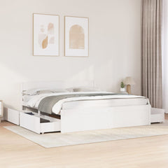 Bed Frame without Mattress Solid Wood Pine Length 200 cm White 180 cm