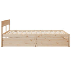 Bed Frame without Mattress Solid Wood Pine Length 200 cm Natural 140 cm