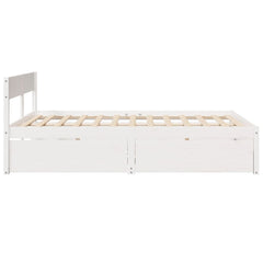 Bed Frame without Mattress Solid Wood Pine Length 200 cm White 140 cm
