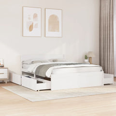 Bed Frame without Mattress Solid Wood Pine Length 200 cm White 140 cm