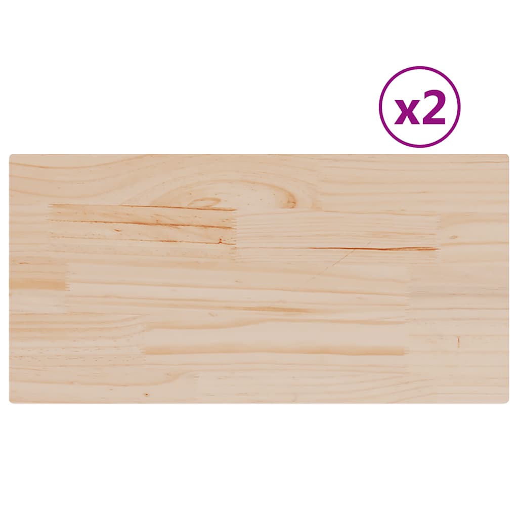 vidaXL Table Tops 2 pcs 80x40x1.7 cm Rectangular Solid Wood Pine 2