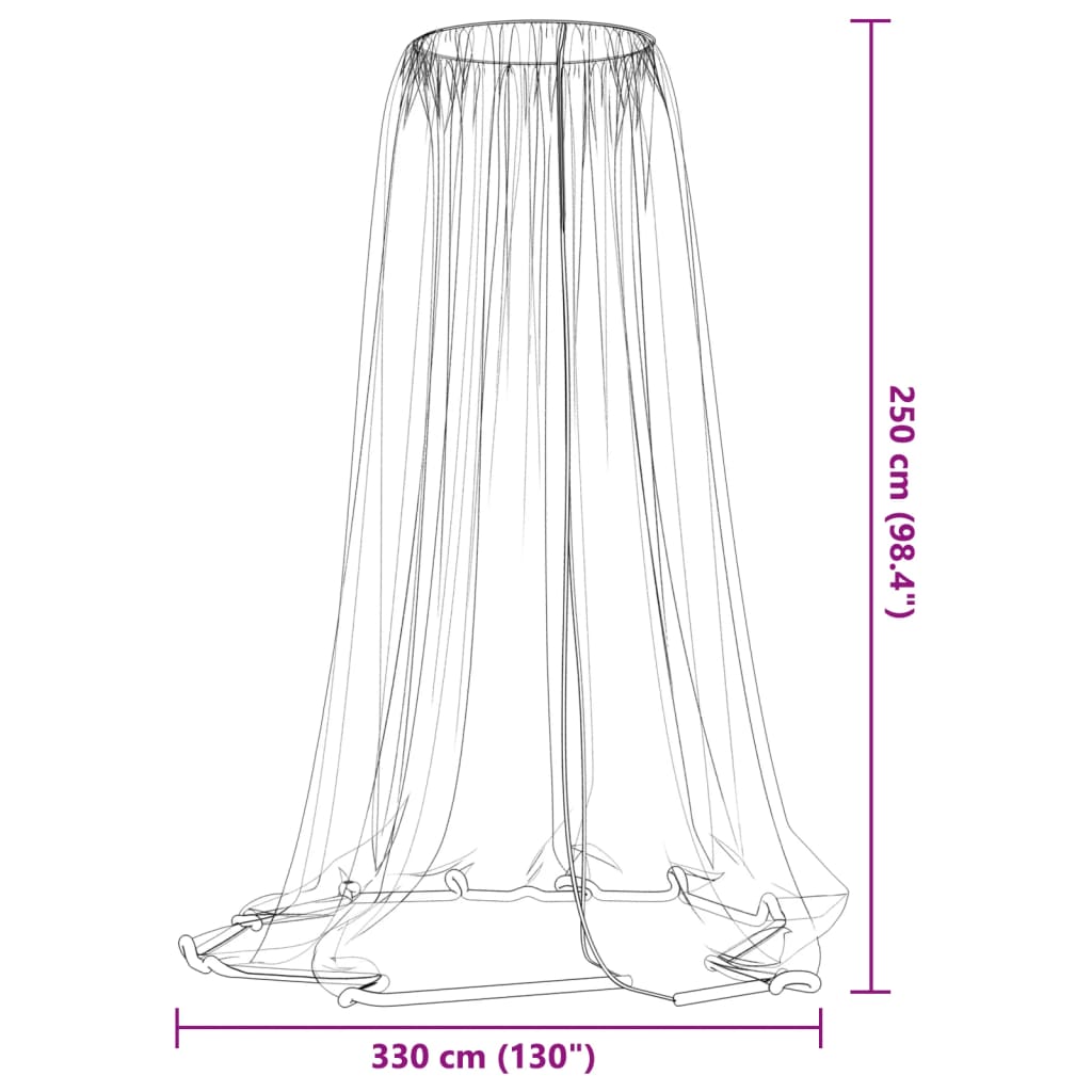 vidaXL Mosquito Net for Umbrella 220 Mesh White Φ330x250 cm 6