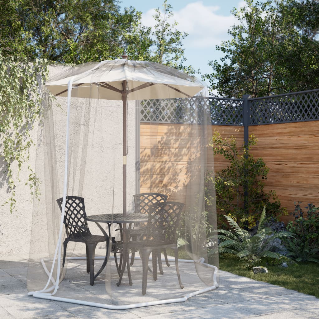 vidaXL Mosquito Net for Umbrella 220 Mesh White Φ330x250 cm 1