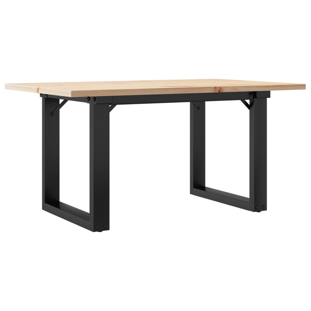 vidaXL Coffee Table O-Frame 80x50x40 cm Solid Wood Pine and Steel 2