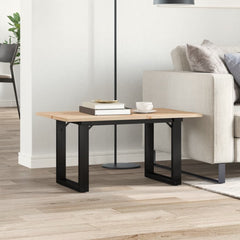 vidaXL Coffee Table O-Frame 80x50x40 cm Solid Wood Pine and Steel 3