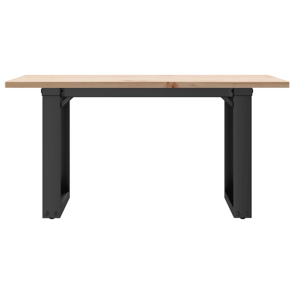 vidaXL Coffee Table O-Frame 80x50x40 cm Solid Wood Pine and Steel 4