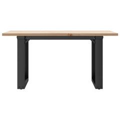 vidaXL Coffee Table O-Frame 80x50x40 cm Solid Wood Pine and Steel 4