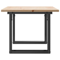 vidaXL Coffee Table O-Frame 80x50x40 cm Solid Wood Pine and Steel 5