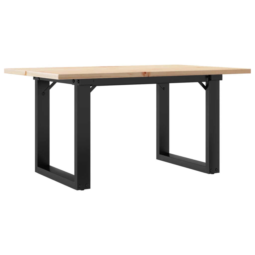 vidaXL Coffee Table O-Frame 80x50x40 cm Solid Wood Pine and Steel 6