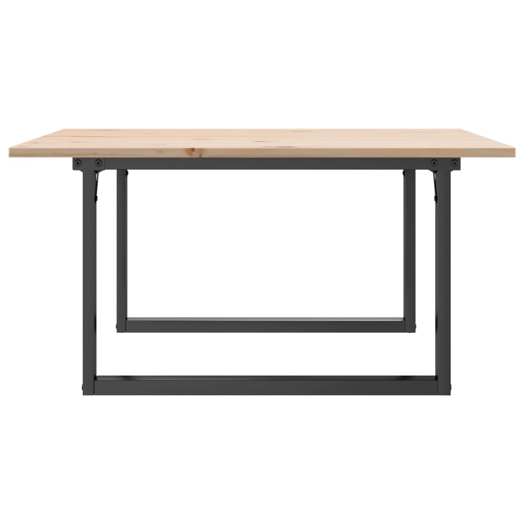 vidaXL Coffee Table O-Frame 80x80x45 cm Solid Wood Pine and Steel 5