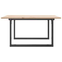 vidaXL Coffee Table O-Frame 80x80x45 cm Solid Wood Pine and Steel 5
