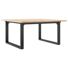 vidaXL Coffee Table O-Frame 80x80x45 cm Solid Wood Pine and Steel 6