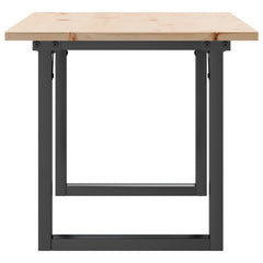vidaXL Coffee Table O-Frame 90x40x45 cm Solid Wood Pine and Steel 5