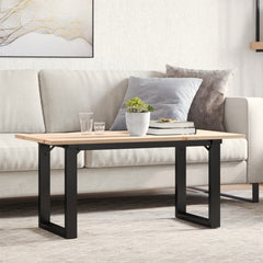 vidaXL Coffee Table O-Frame 90x40x45 cm Solid Wood Pine and Steel 1