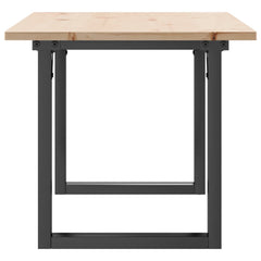 vidaXL Coffee Table O-Frame 100x50x45 cm Solid Wood Pine and Steel 5