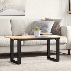 vidaXL Coffee Table O-Frame 100x50x45 cm Solid Wood Pine and Steel 1