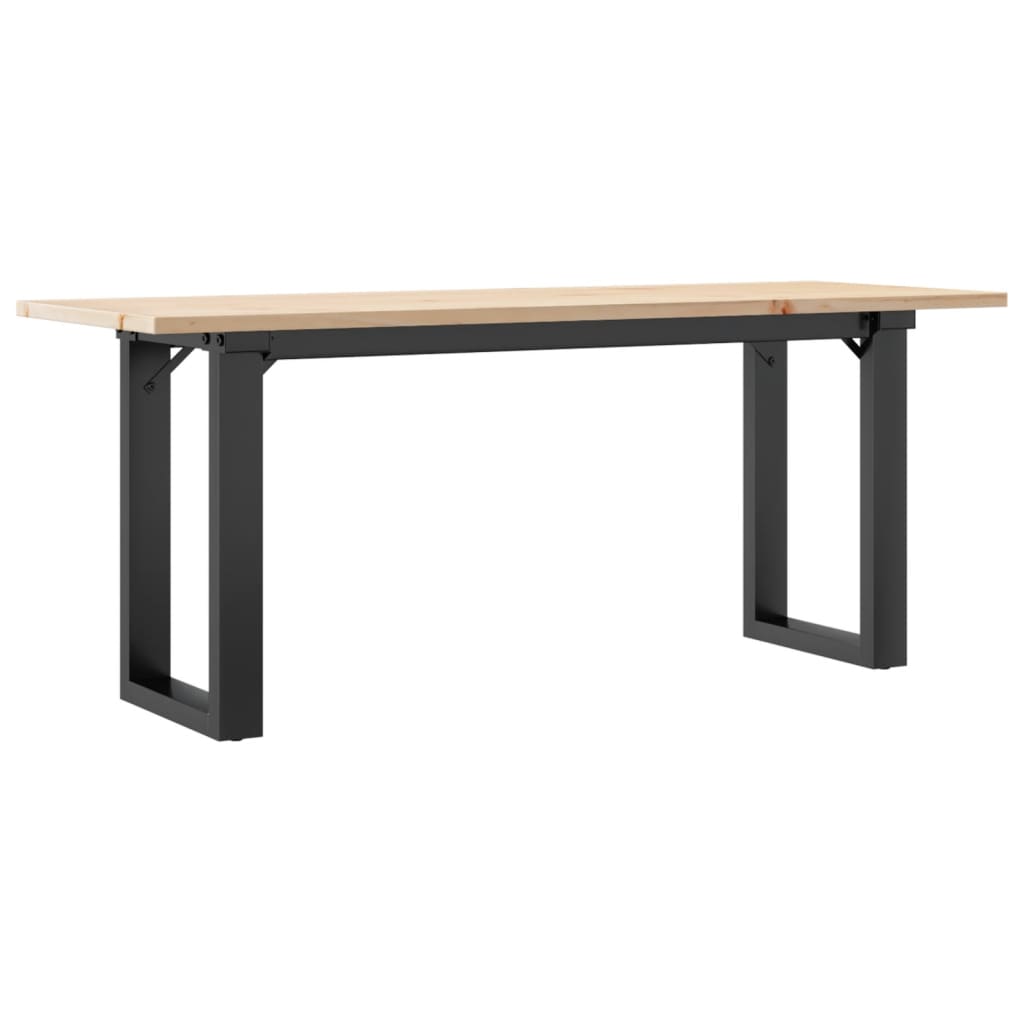 vidaXL Coffee Table O-Frame 110x40x45 cm Solid Wood Pine and Steel 2
