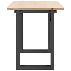 vidaXL Coffee Table O-Frame 110x40x45 cm Solid Wood Pine and Steel 5