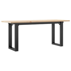 vidaXL Coffee Table O-Frame 110x40x45 cm Solid Wood Pine and Steel 6