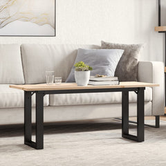 vidaXL Coffee Table O-Frame 110x40x45 cm Solid Wood Pine and Steel 1