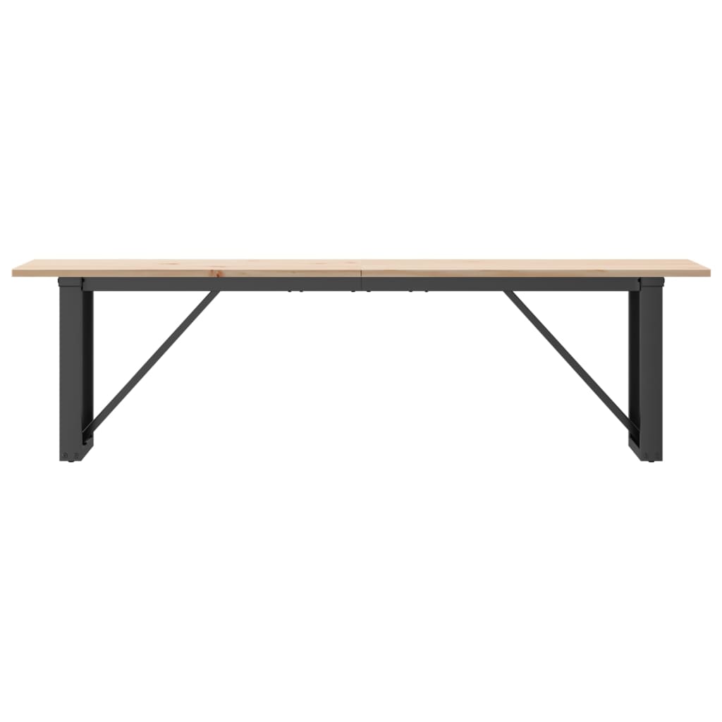 vidaXL Coffee Table O-Frame 160x40x45 cm Solid Wood Pine and Steel 4