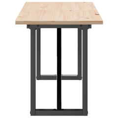 vidaXL Coffee Table O-Frame 160x40x45 cm Solid Wood Pine and Steel 5