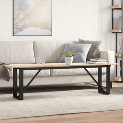 vidaXL Coffee Table O-Frame 160x40x45 cm Solid Wood Pine and Steel 1