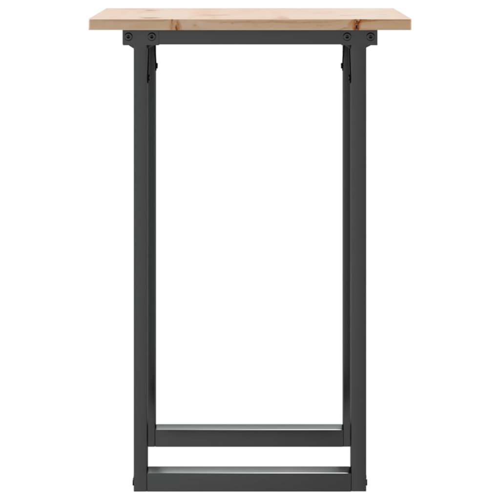 vidaXL Dining Table O-Frame 50x50x75 cm Solid Wood Pine and Steel 5