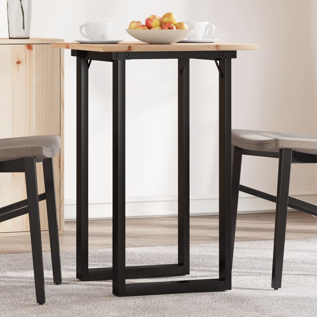 vidaXL Dining Table O-Frame 50x50x75 cm Solid Wood Pine and Steel 1