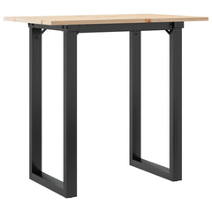 vidaXL Dining Table O-Frame 80x50x75 cm Solid Wood Pine and Steel 2