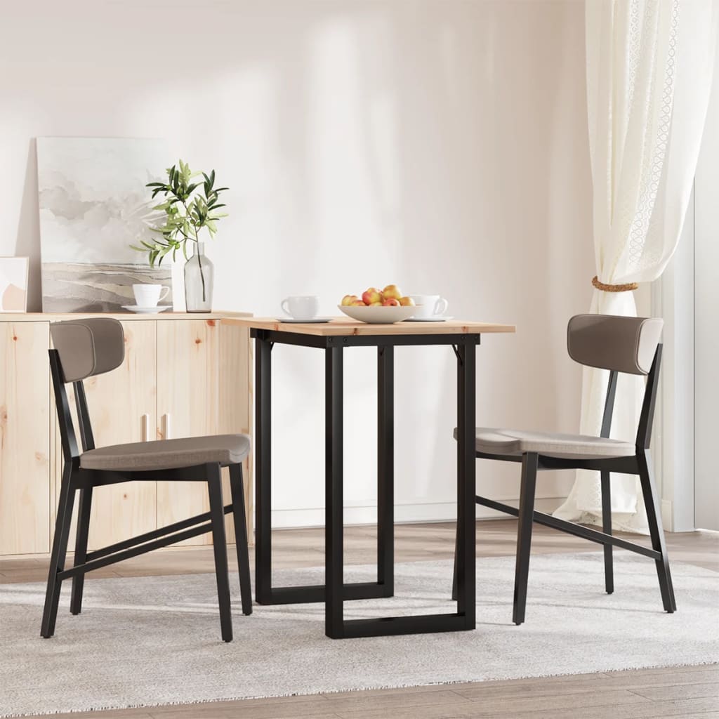 vidaXL Dining Table O-Frame 80x50x75 cm Solid Wood Pine and Steel 3