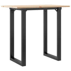 vidaXL Dining Table O-Frame 80x50x75 cm Solid Wood Pine and Steel 6