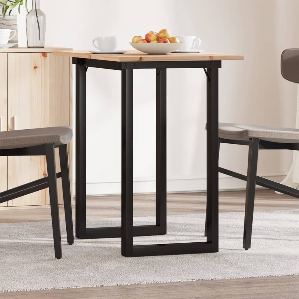 vidaXL Dining Table O-Frame 80x50x75 cm Solid Wood Pine and Steel 1