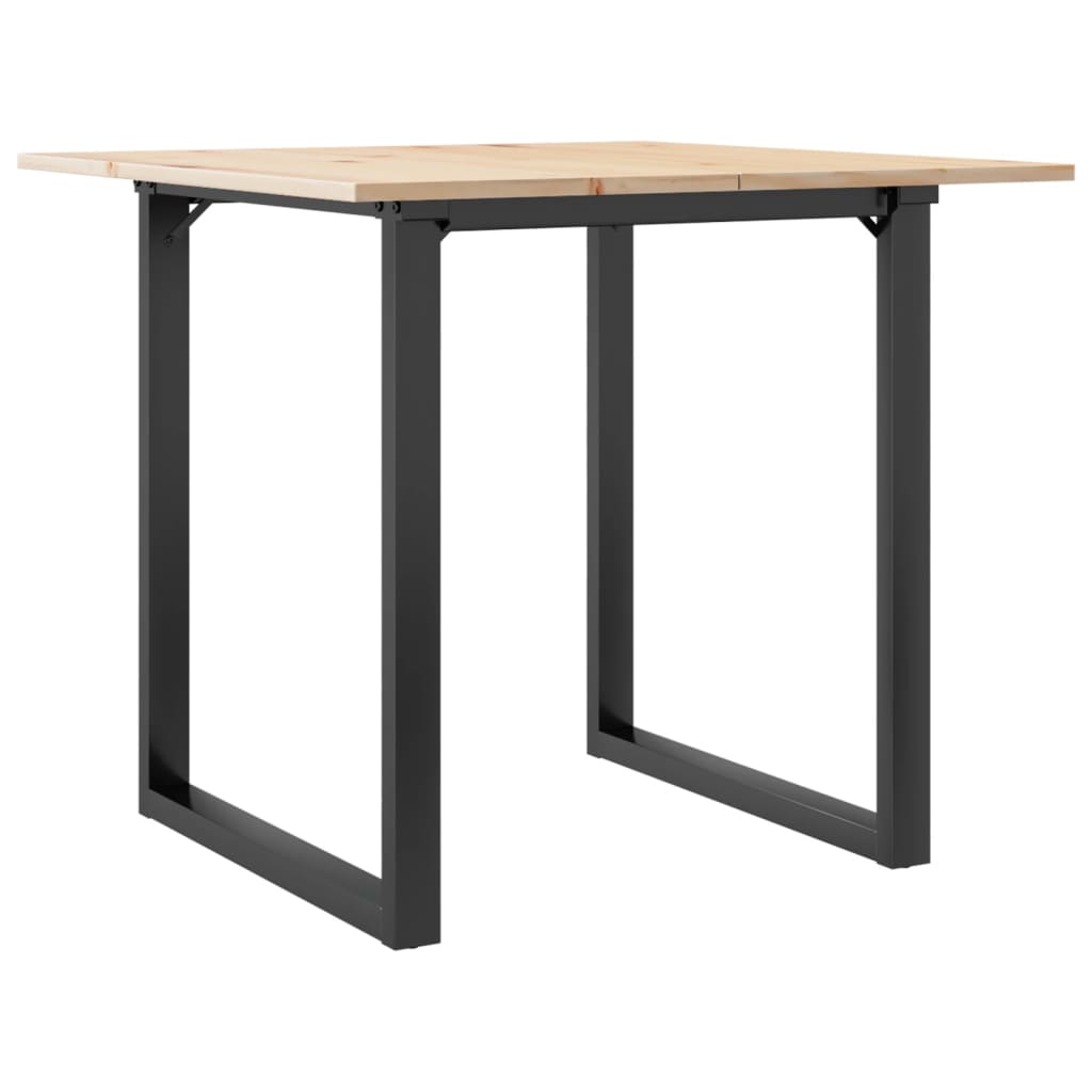 vidaXL Dining Table O-Frame 80x80x75 cm Solid Wood Pine and Steel 2