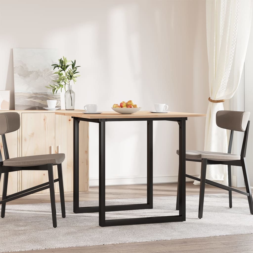 vidaXL Dining Table O-Frame 80x80x75 cm Solid Wood Pine and Steel 3