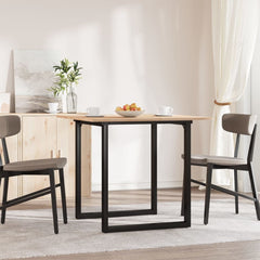 vidaXL Dining Table O-Frame 80x80x75 cm Solid Wood Pine and Steel 3