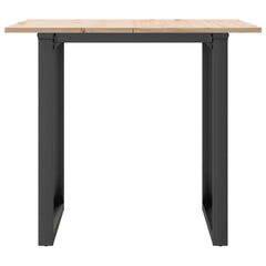 vidaXL Dining Table O-Frame 80x80x75 cm Solid Wood Pine and Steel 4