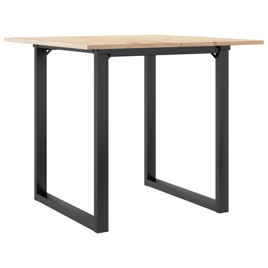 vidaXL Dining Table O-Frame 80x80x75 cm Solid Wood Pine and Steel 6