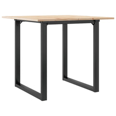 vidaXL Dining Table O-Frame 80x80x75 cm Solid Wood Pine and Steel 6