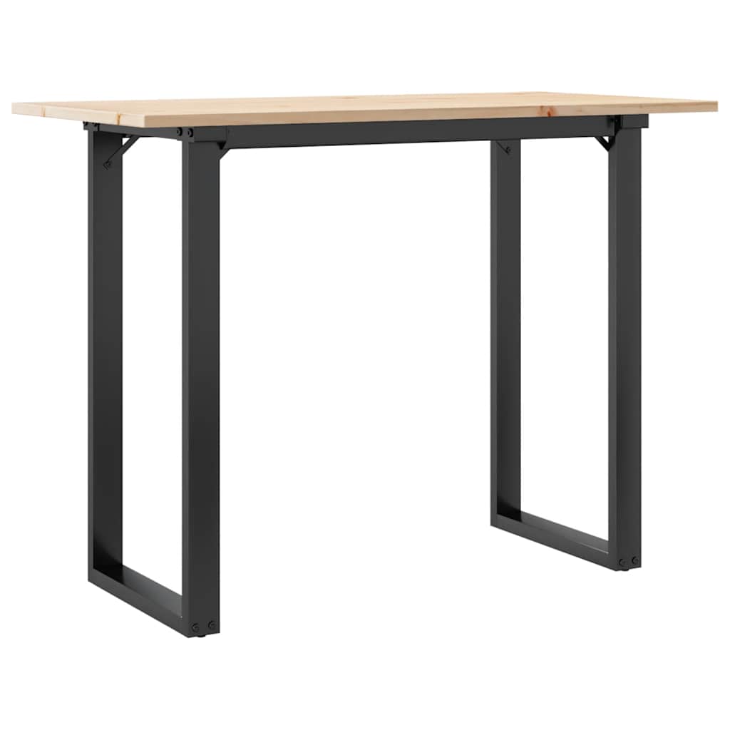 vidaXL Dining Table O-Frame 100x50x75 cm Solid Wood Pine and Steel 2