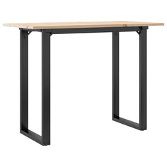 vidaXL Dining Table O-Frame 100x50x75 cm Solid Wood Pine and Steel 2