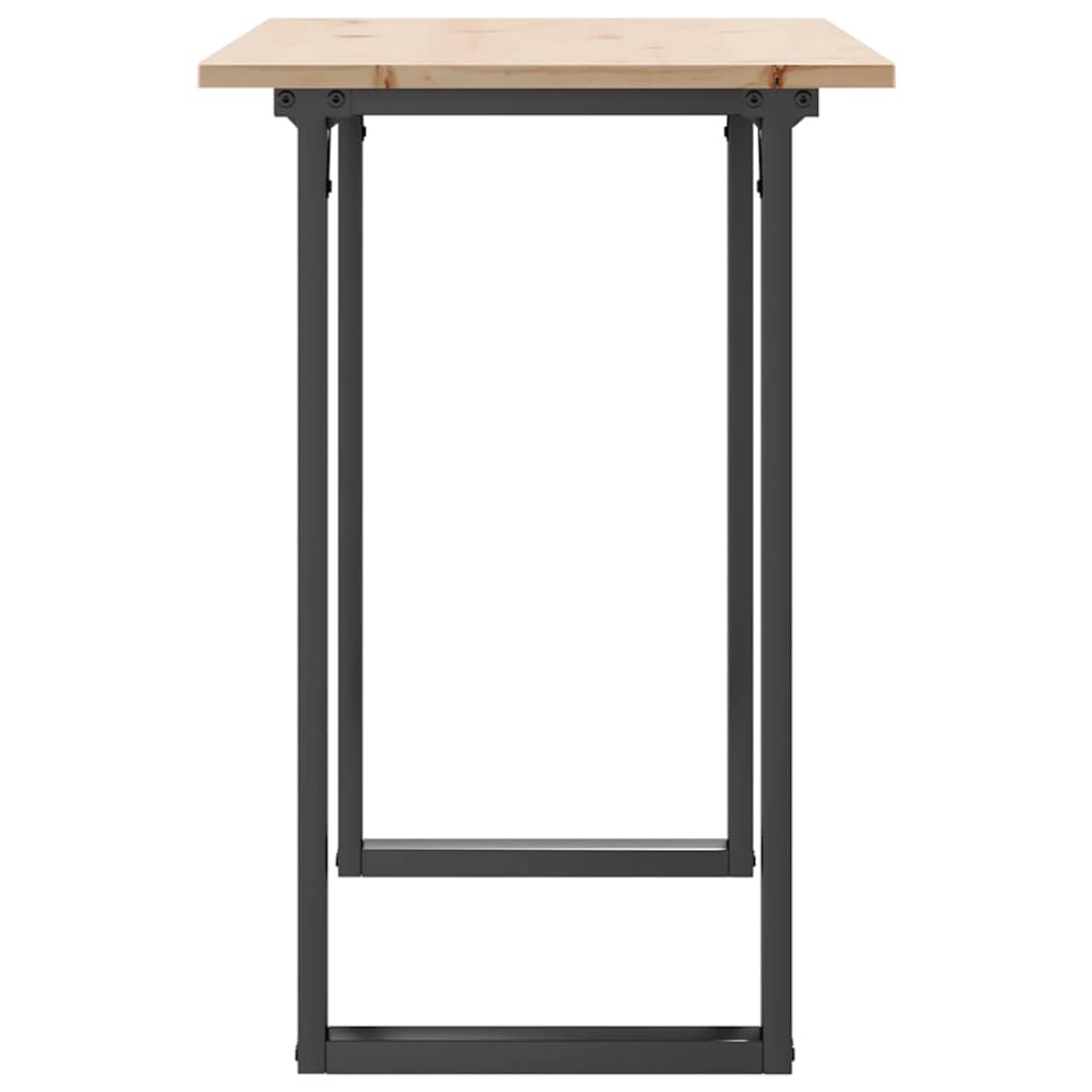 vidaXL Dining Table O-Frame 100x50x75 cm Solid Wood Pine and Steel 5
