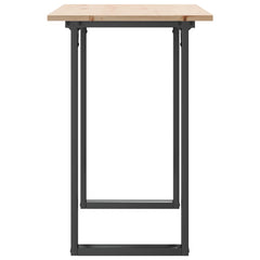 vidaXL Dining Table O-Frame 100x50x75 cm Solid Wood Pine and Steel 5