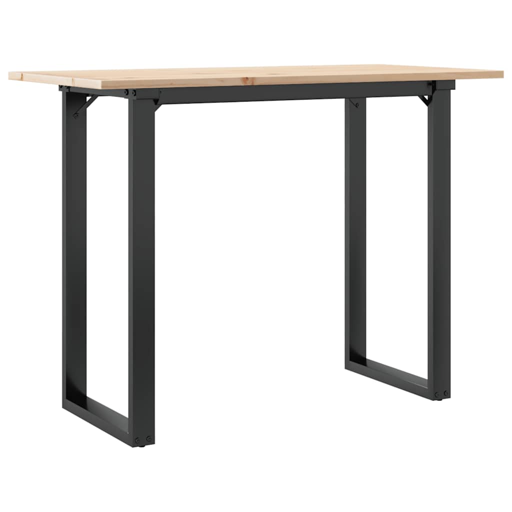 vidaXL Dining Table O-Frame 100x50x75 cm Solid Wood Pine and Steel 6